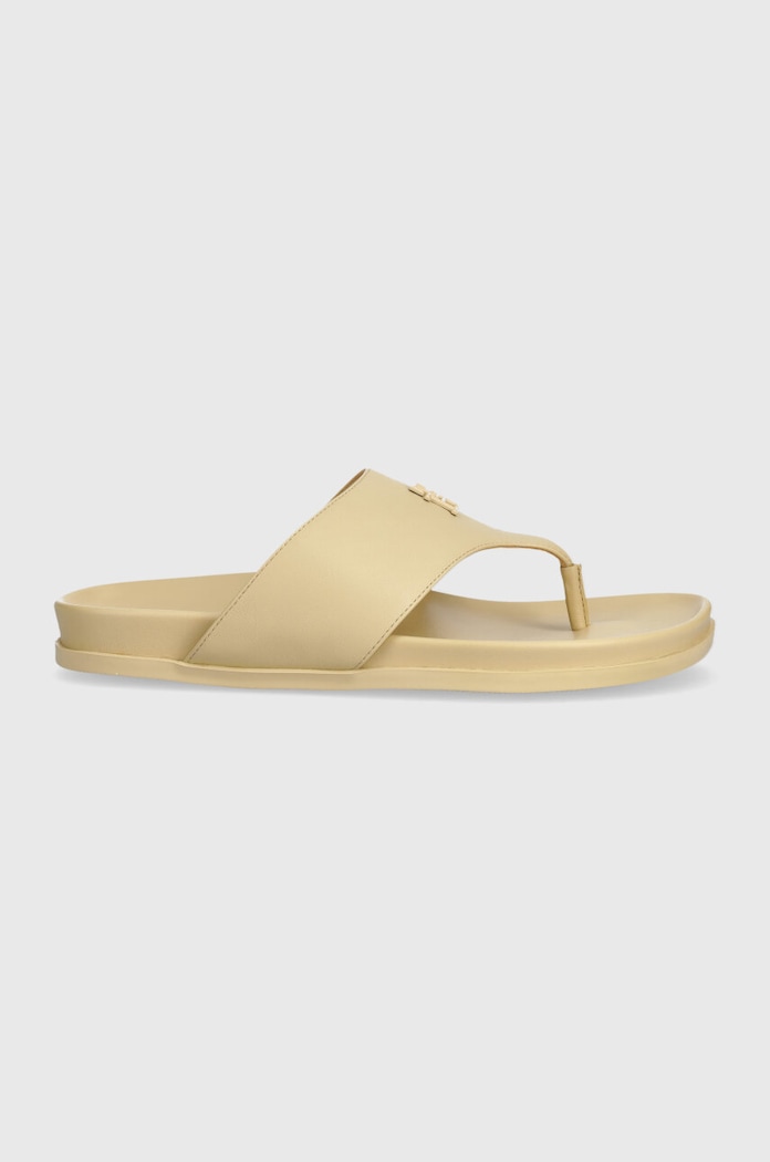 Kožené žabky Tommy Hilfiger THONG COMFORT SANDAL přírodní kůže béžová FW0FW08042