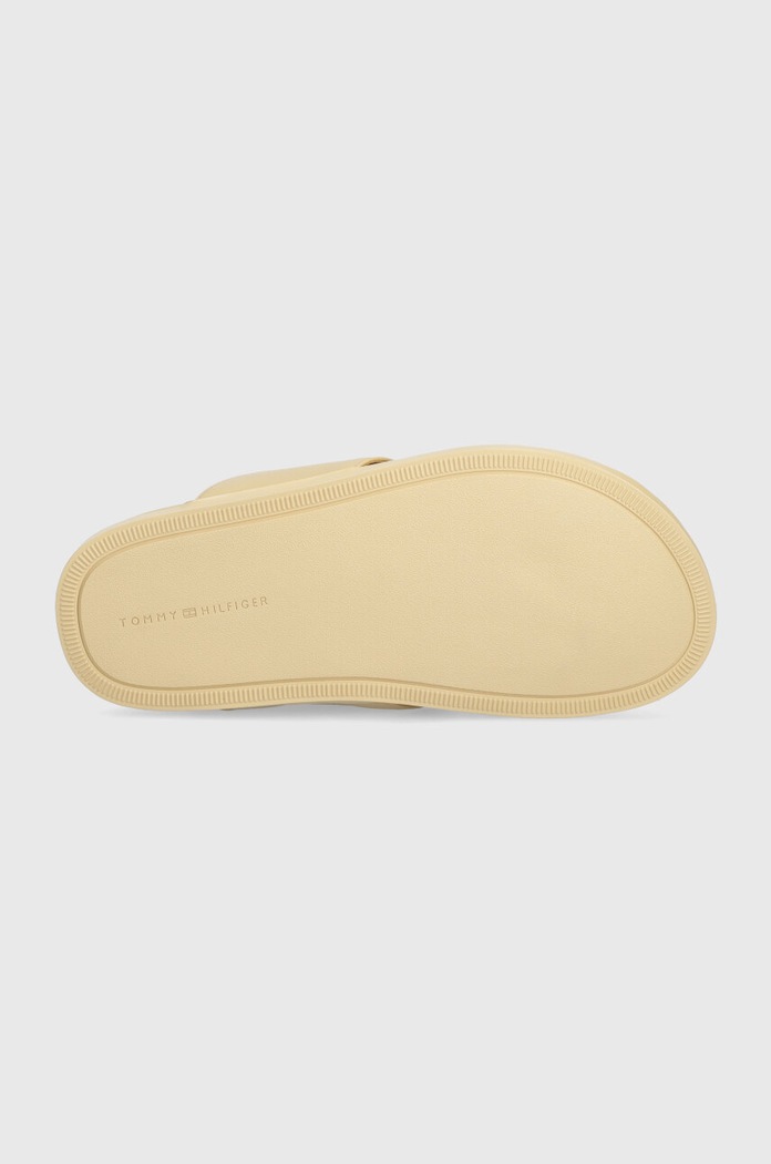 Kožené žabky Tommy Hilfiger THONG COMFORT SANDAL FW0FW08042 béžová