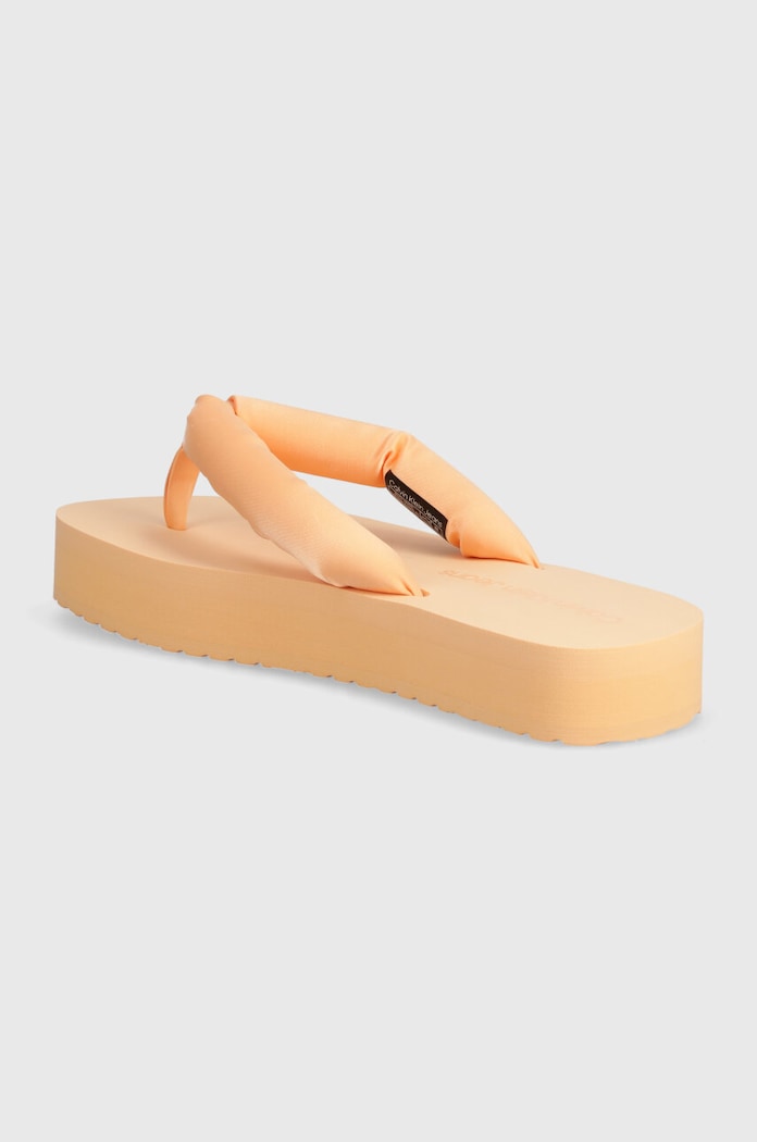 Încălțăminte Calvin Klein Jeans slapi BEACH SANDAL FLATFORM PADDED NY YW0YW01400 portocaliu