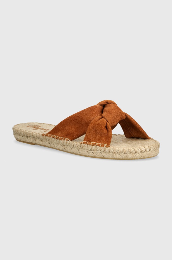 Semišové pantofle Pepe Jeans PLS90664 semišová kůže hnědá PLS90664