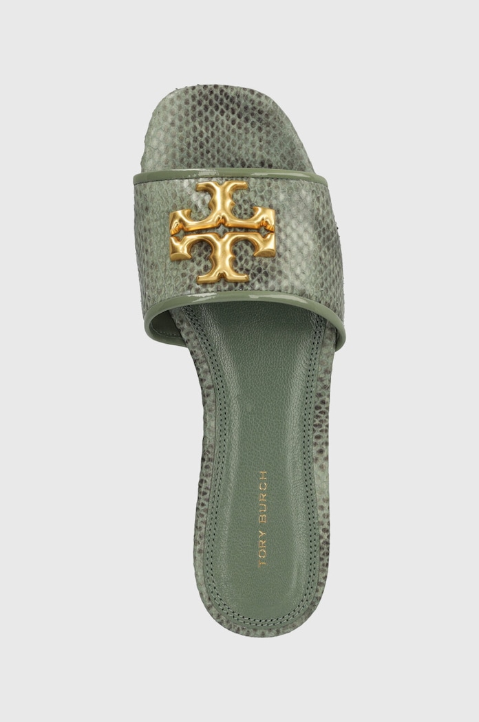 Kožené pantofle Tory Burch Eleanor Slide zelená 155132.300