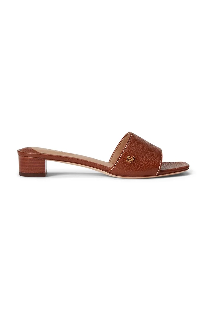 Кожени чехли Lauren Ralph Lauren Fay гладка кожа кафяв 802925259003.270