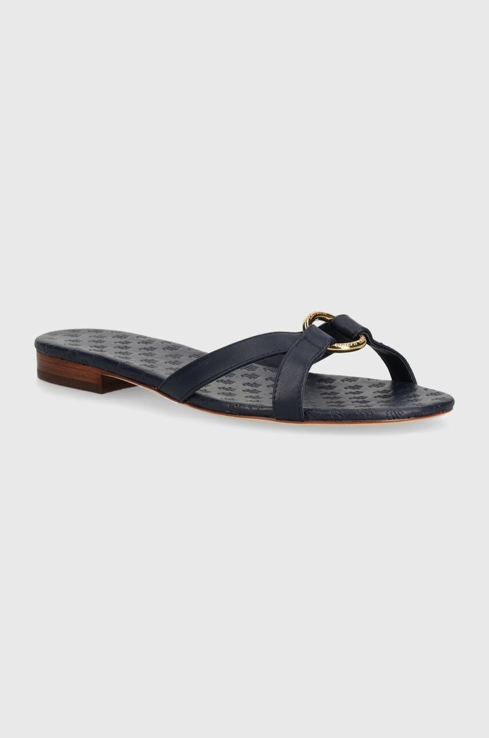 Kožené šľapky Lauren Ralph Lauren Emmy textilný tmavomodrá 802935539001.410