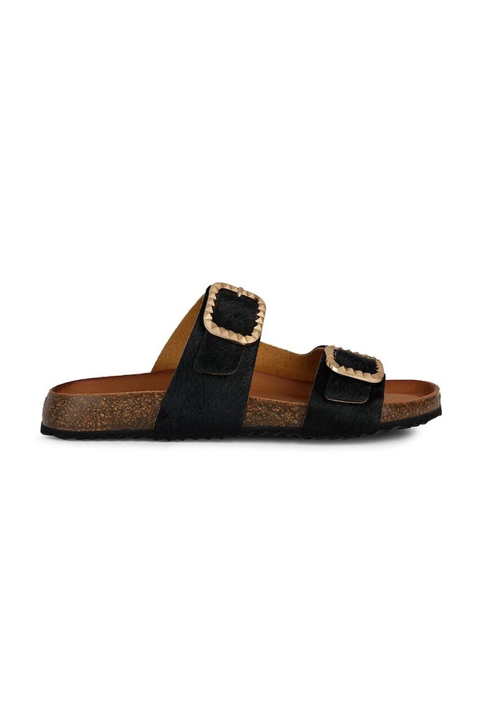 Geox klapki skórzane D NEW BRIONIA B płaski czarny D45VYC.000QS.C9999