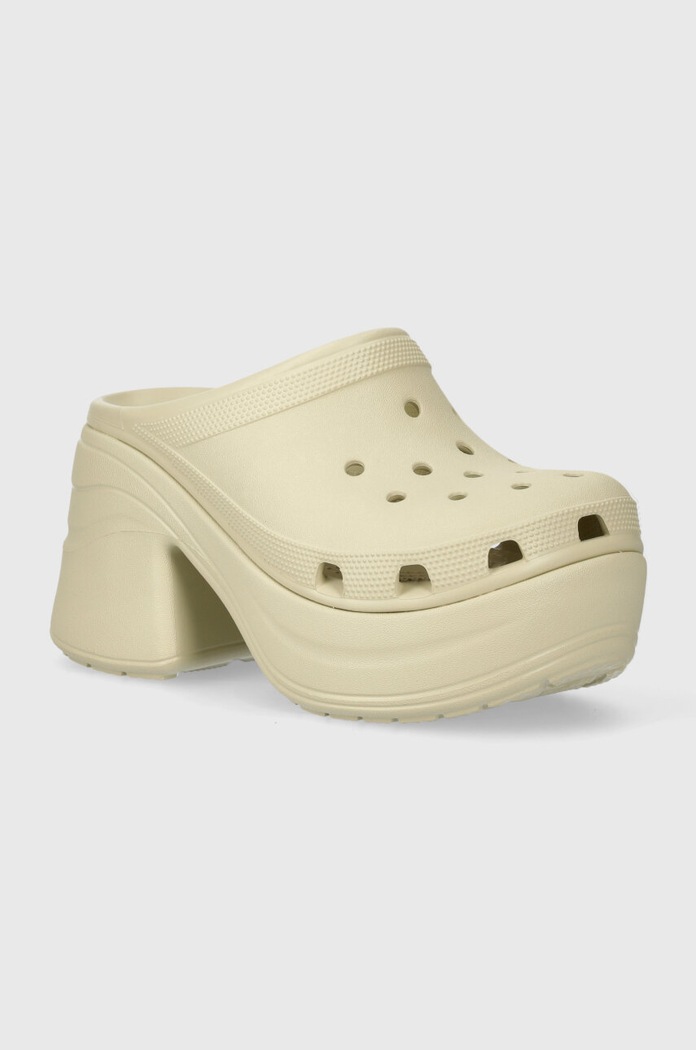 Παντόφλες Crocs Siren Clog ίσια πλατφόρμα μπεζ 208547.2Y2
