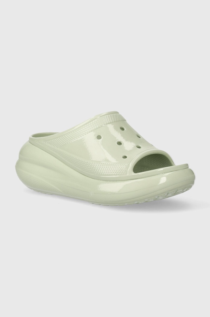 Crocs papucs Crush High Shine Slide platform zöld 209648.3VS