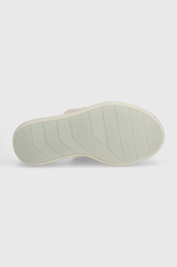 Kožne natikače Calvin Klein FLATFORM SLIDE LTH HW0HW01943 bež