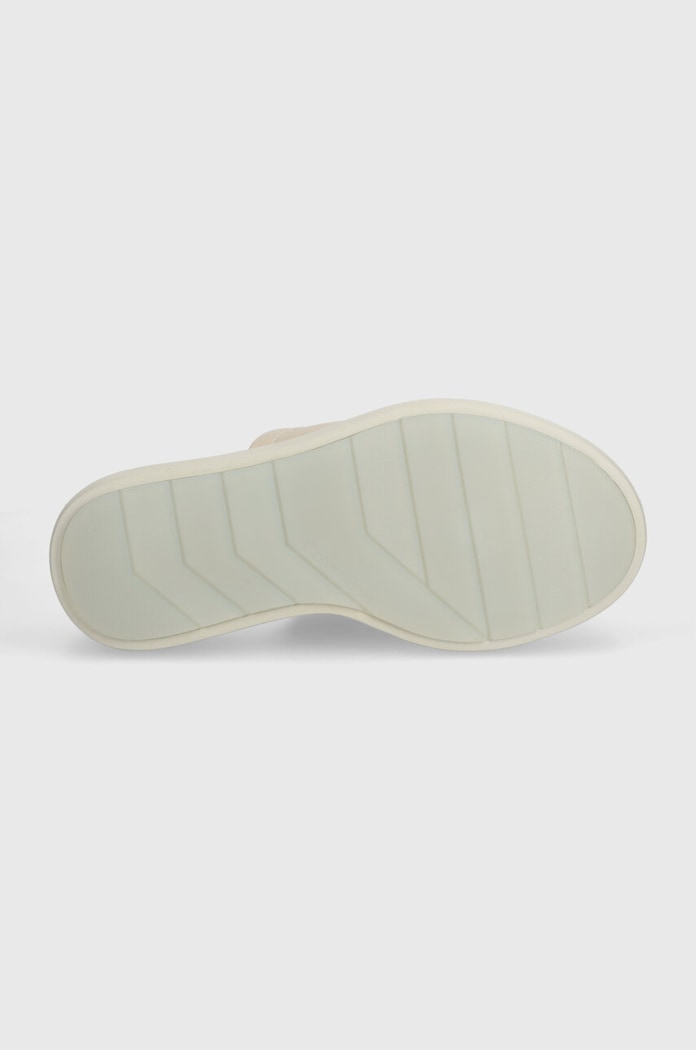Kožne natikače Calvin Klein FLATFORM SLIDE LTH HW0HW01943 bež