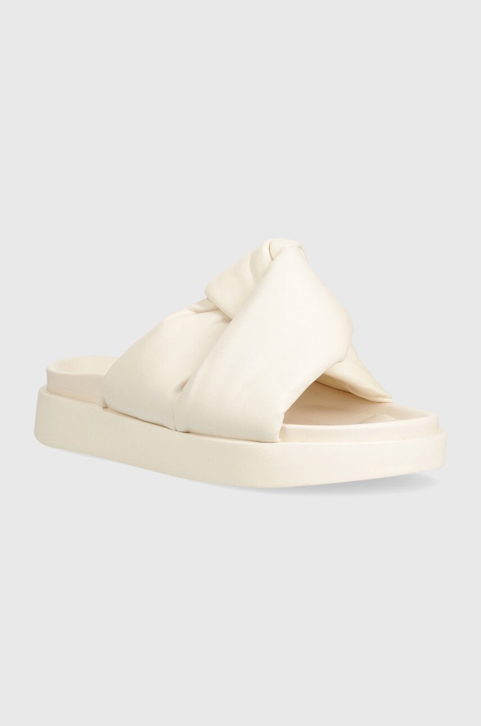 Inuikii slapi de piele Soft Crossed platformă bej 70104.140.Cream