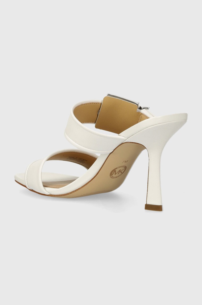 Încălțăminte MICHAEL Michael Kors Slapi de piele Colby 40S4COHS1L.085 alb