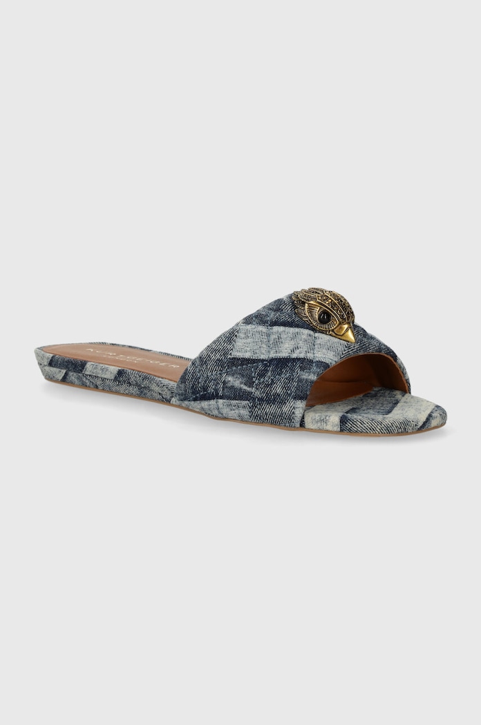 Kurt Geiger London papuci Kensington Flat Sandal textil albastru 8496188669.DENIM