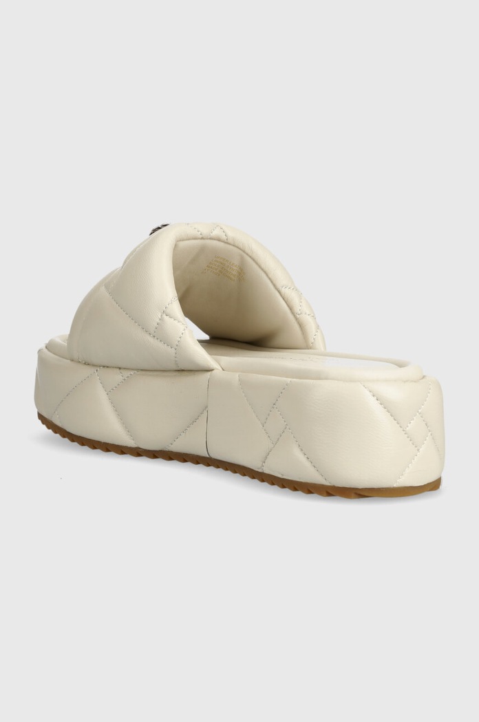 Scarpe Kurt Geiger London ciabatte slide in pelle Kensington Puff Flatform 2017841109.BONE beige