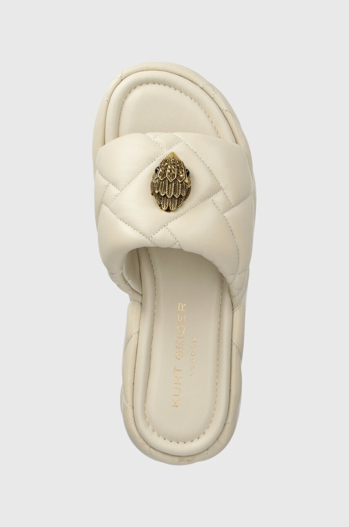 Kurt Geiger London ciabatte slide in pelle Kensington Puff Flatform beige 2017841109.BONE