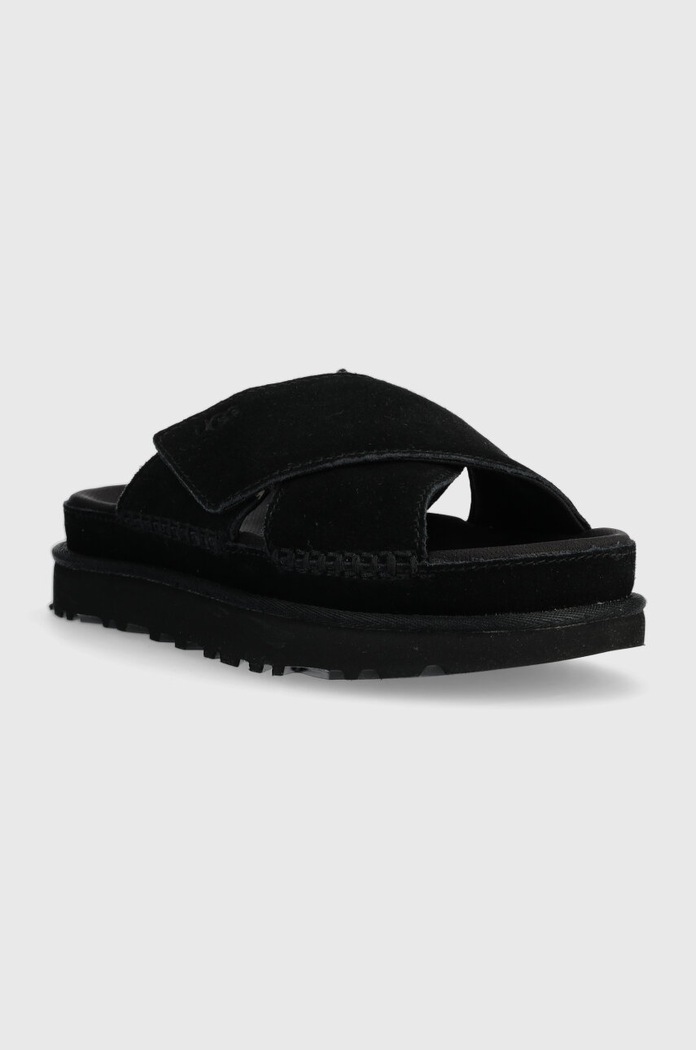 Semišové pantofle UGG Goldenstar Cross Slide 1137910.BLK černá AW24
