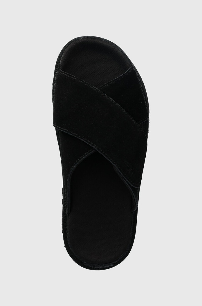 Semišové pantofle UGG Goldenstar Cross Slide černá 1137910.BLK