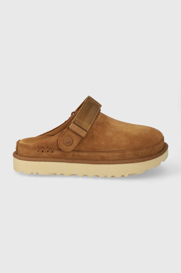 Велурени чехли UGG Goldenstar Clog кафяв 1138252.CHE