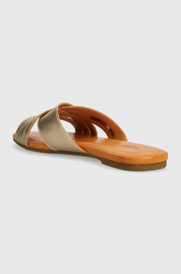 UGG klapki skórzane Kenleigh Slide złoty 1142712.GLDM