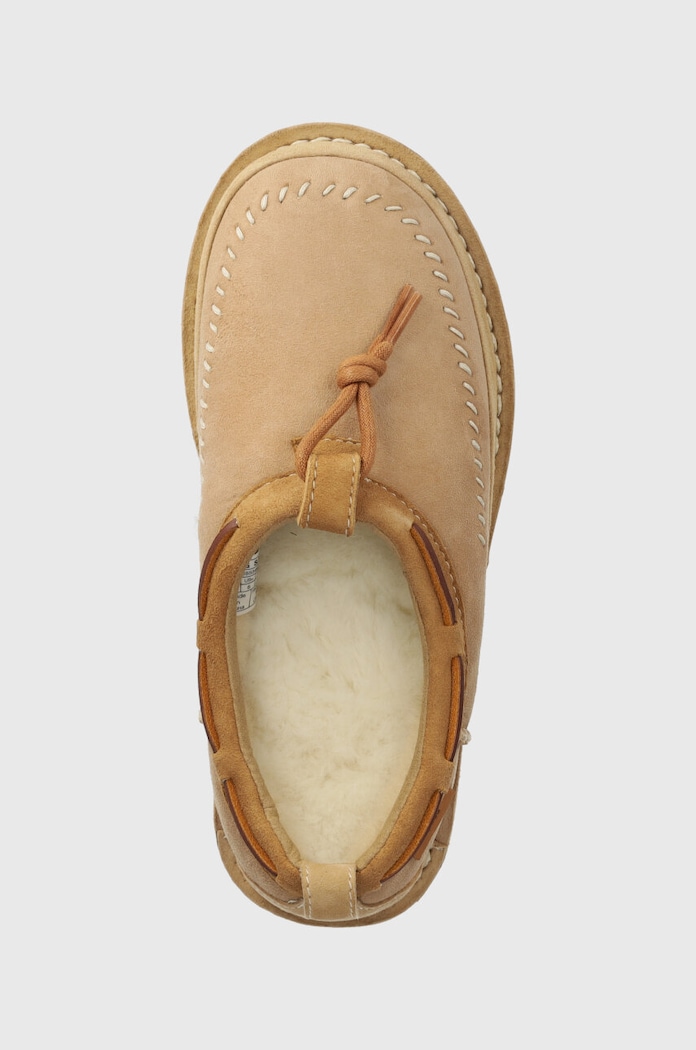 Велурени чехли UGG Tasman Crafted Regenerate бежов 1152747.SAN