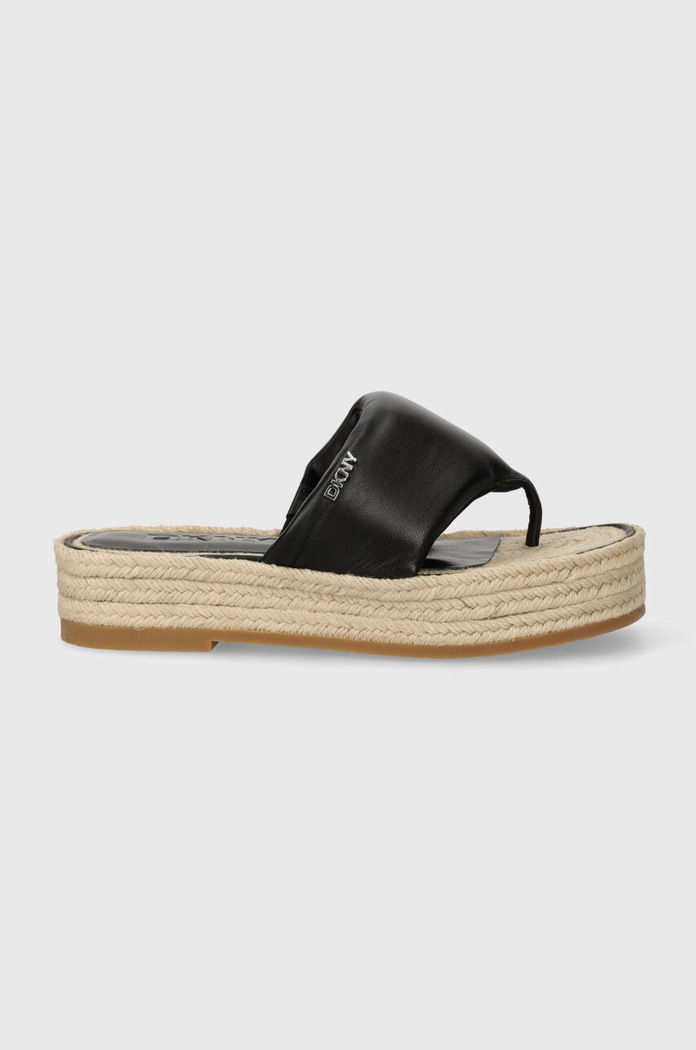 DKNY Japonki skórzane Fifi K1405997.BLK czarny SS24