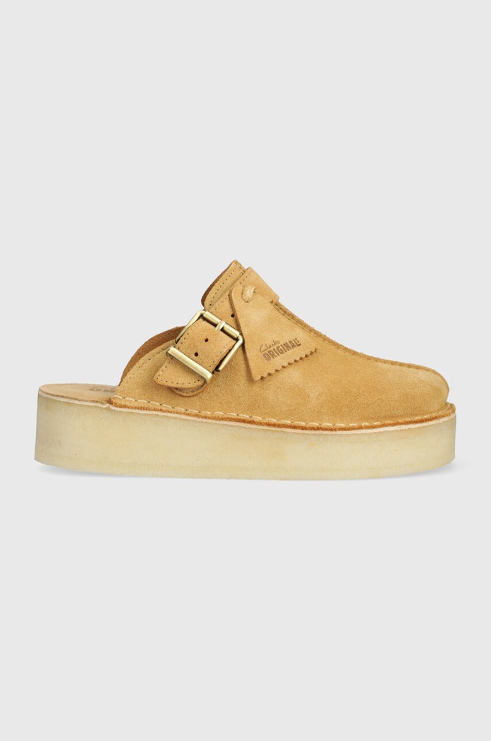 Замшевые шлепанцы Clarks Originals Trek Wedge Mule платформа коричневый 26175870