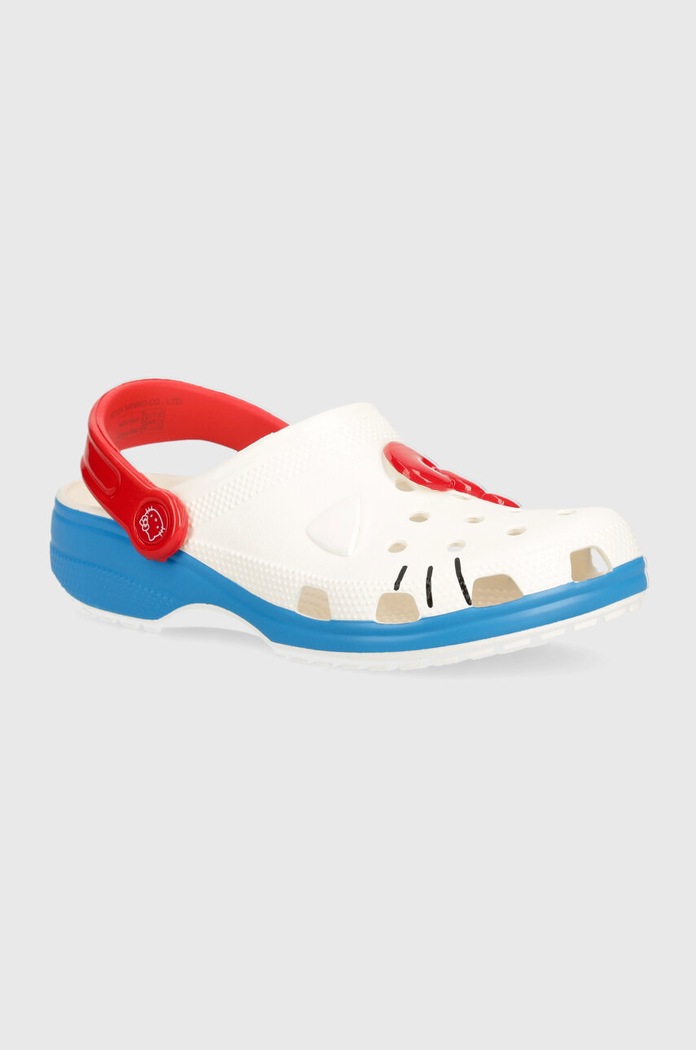 Παντόφλες Crocs Hello Kitty IAM Classic Clog φλατ λευκό 209438.100
