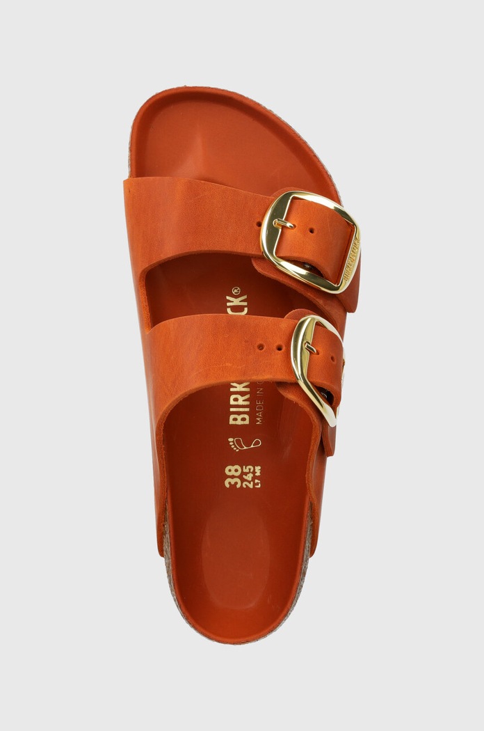 Nubukové šľapky Birkenstock Arizona Big Buckle oranžová 1026609