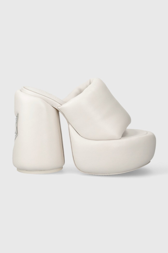 Naked Wolfe klapki skórzane Wow Wow.White biały SS24