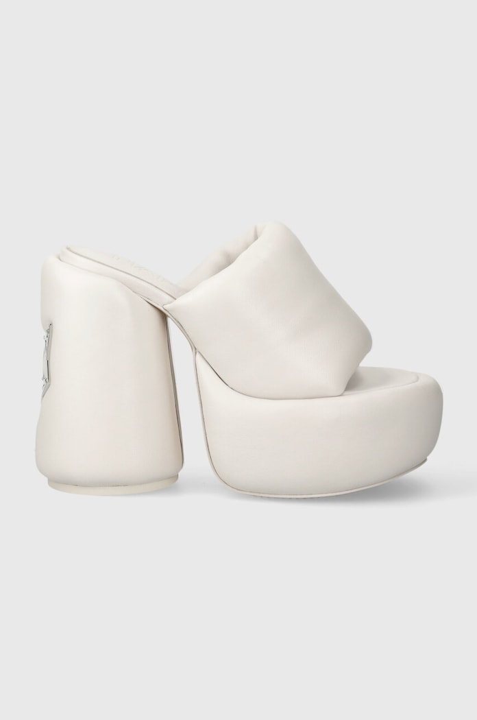 Naked Wolfe klapki skórzane Wow Wow.White biały SS24