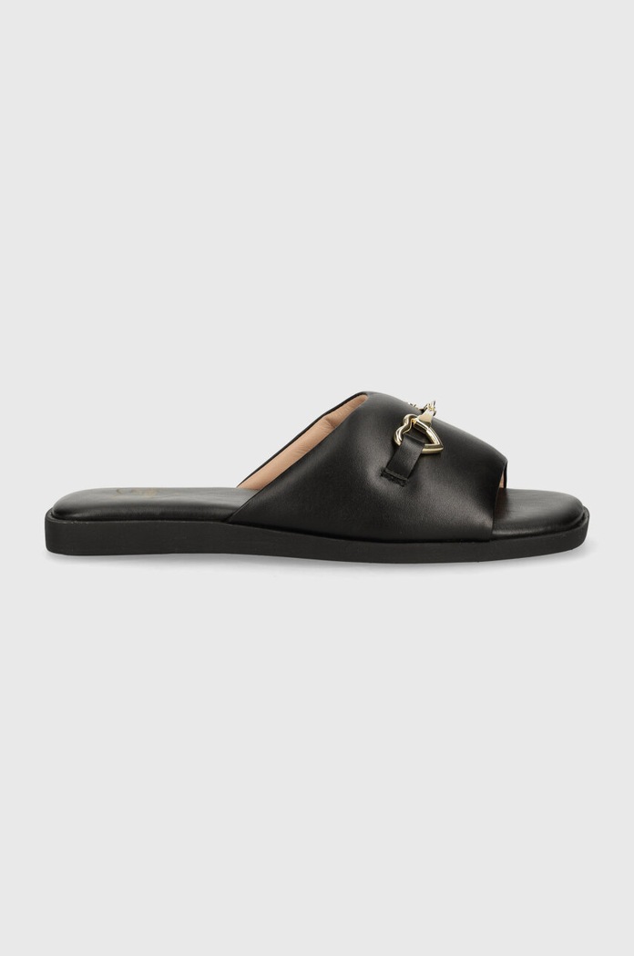 Love Moschino klapki skórzane JA28382G0IIA0000 czarny SS24