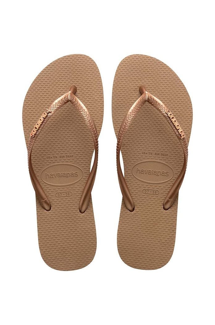 Žabky Havaianas SLIM LOGO plochý zlatá 4119875.3581
