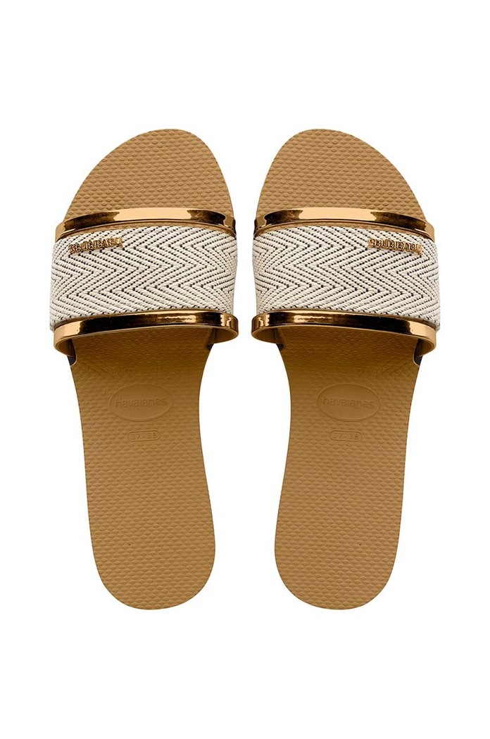 Havaianas klapki YOU TRANCOSO PREMIUM tekstylny złoty 4146063.1856