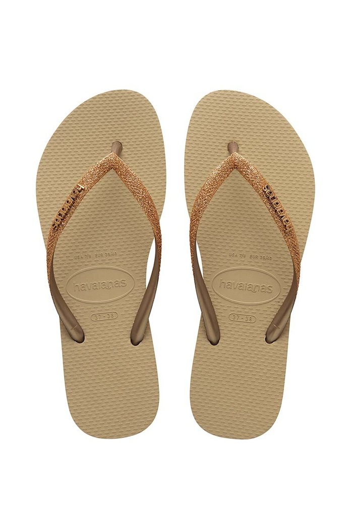 Havaianas japonki SLIM GLITTER II syntetyczny złoty 4146975.9177