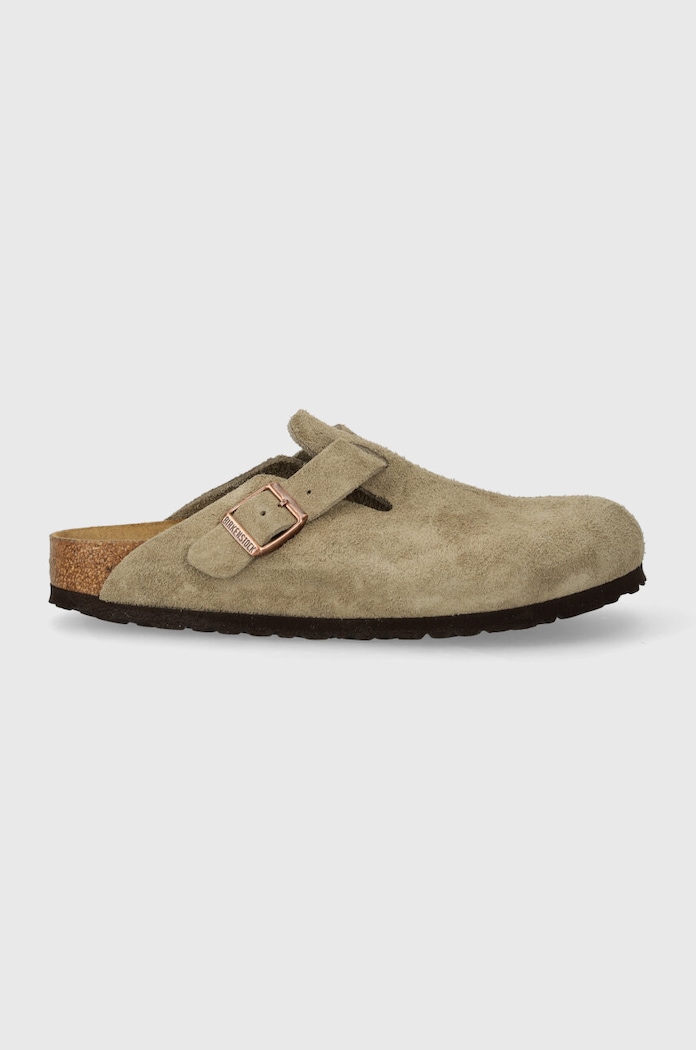 Замшеві шльопанці Birkenstock Boston 60463 бежевий AA00