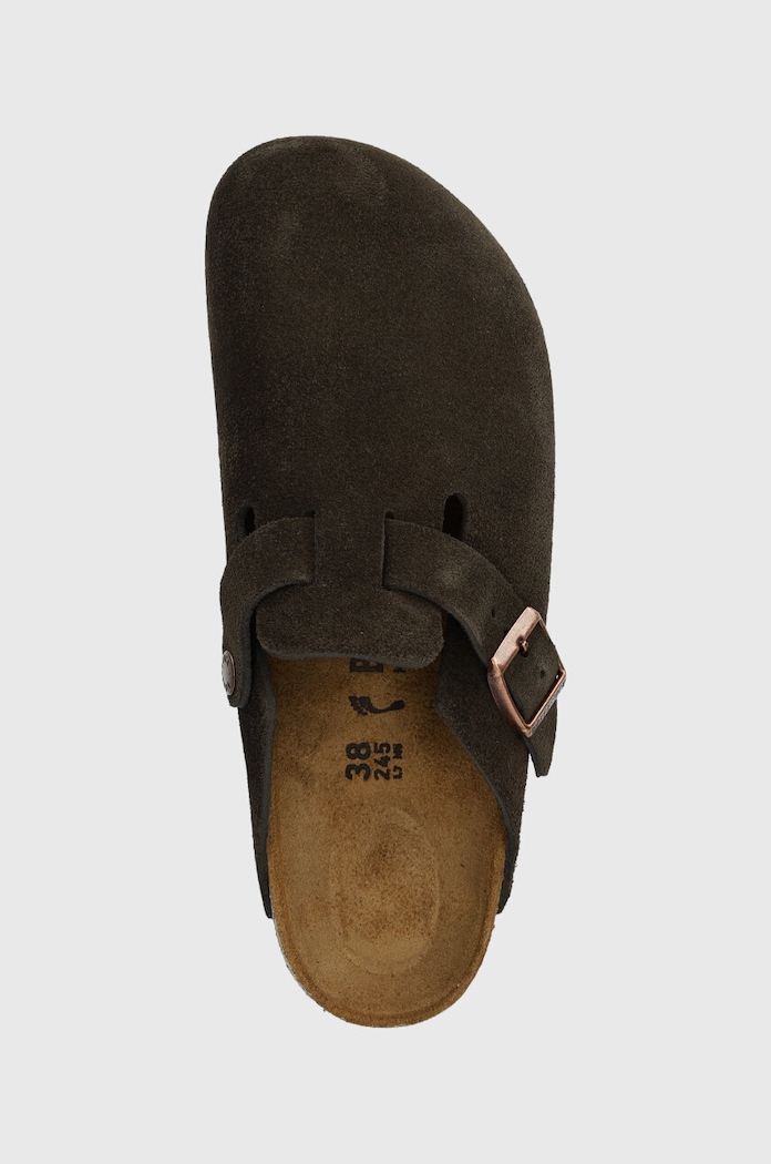 Birkenstock suede sliders Boston brown 1027460