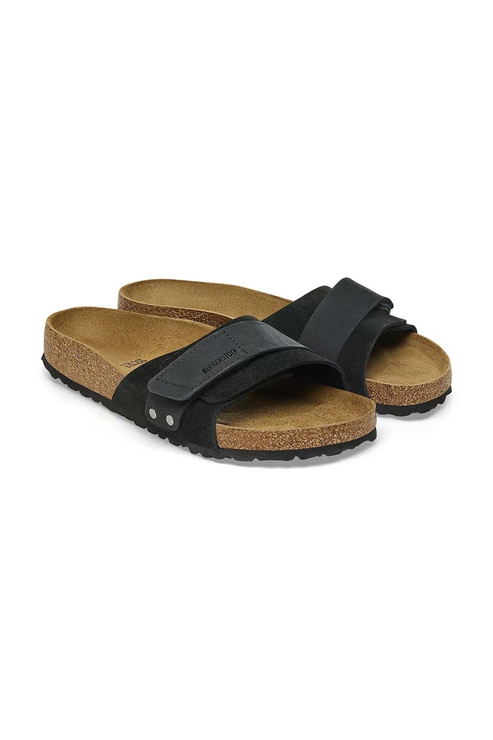 Scarpe Birkenstock ciabatte slide in pelle Oita 1024200 nero