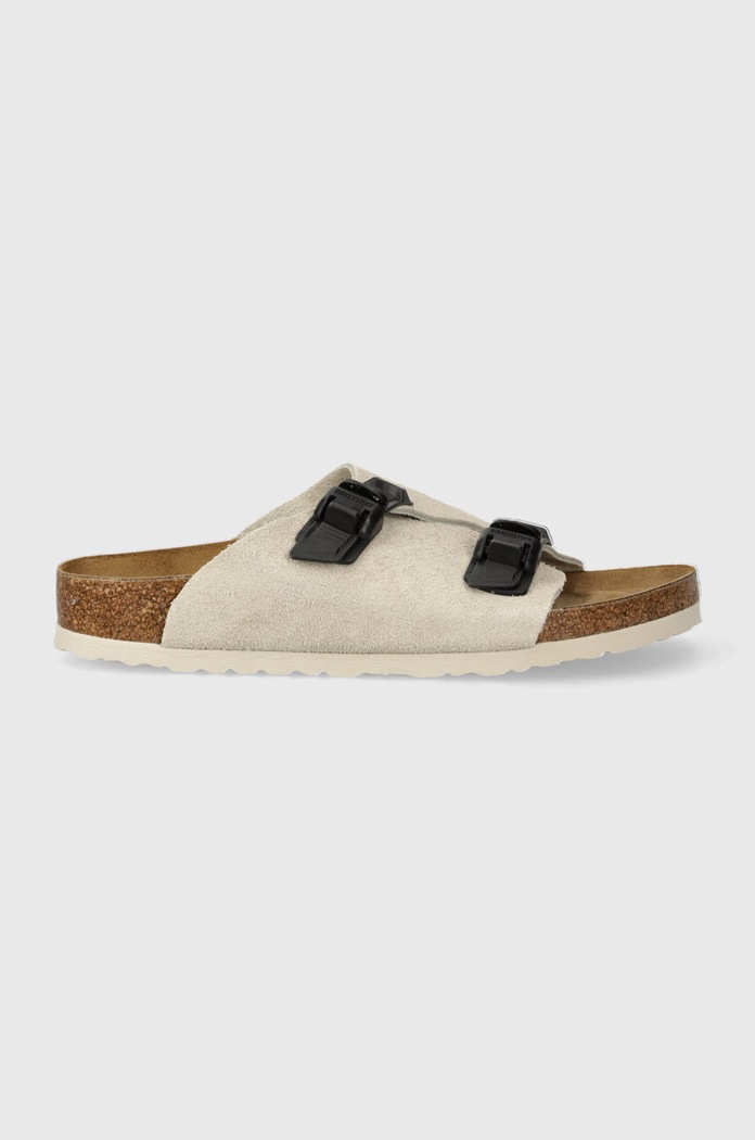 Birkenstock klapki zamszowe Zürich 1026788 beżowy SS24