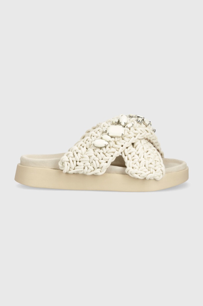 Inuikii papuci Woven Stones 70104.106.Ivory bej SS24