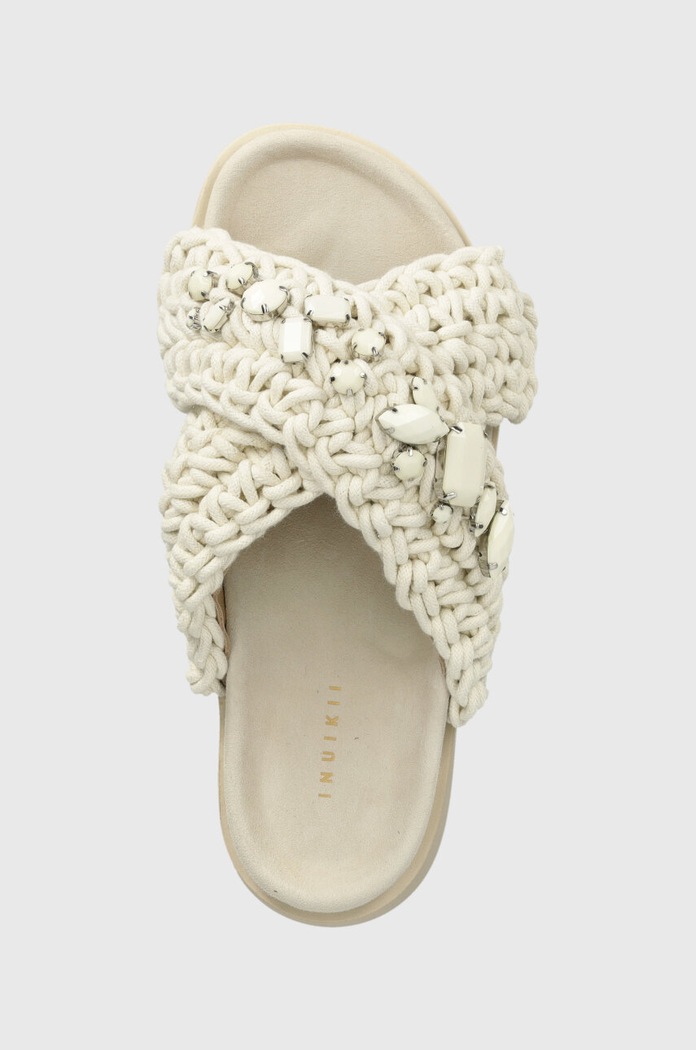 Inuikii papuci Woven Stones bej 70104.106.Ivory