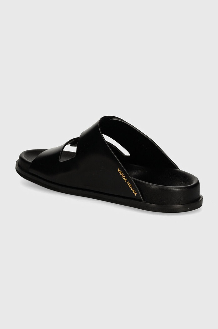 Obuwie Vanda Novak Klapki skórzane Sandy Sandy.Cristal.Black czarny