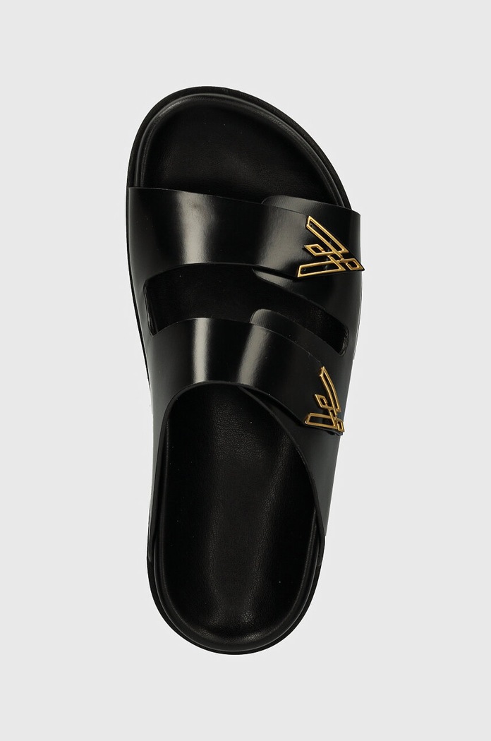 Klapki skórzane Sandy Vanda Novak Sandy.Cristal.Black czarny