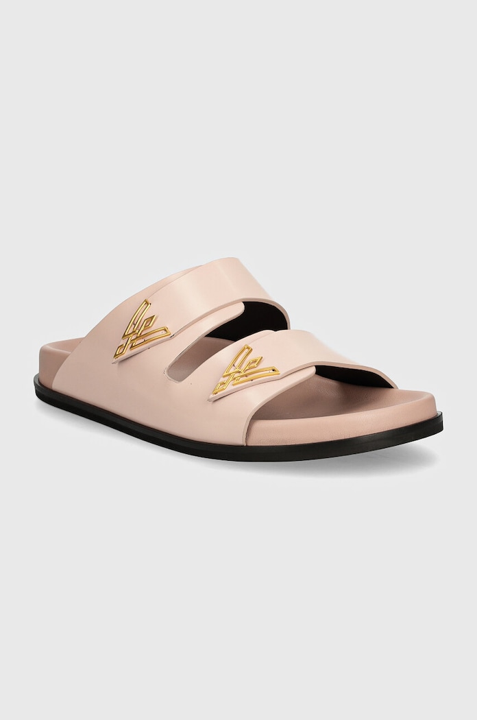 Vanda Novak Klapki skórzane Sandy Sandy.Cristal.Pink różowy SS24