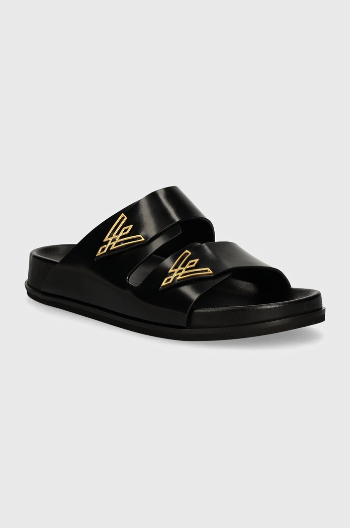 Vanda Novak Dětské kožené pantofle Vanda Novak Sandy Kids Sandy.Kids.Cristal.Blac černá SS24