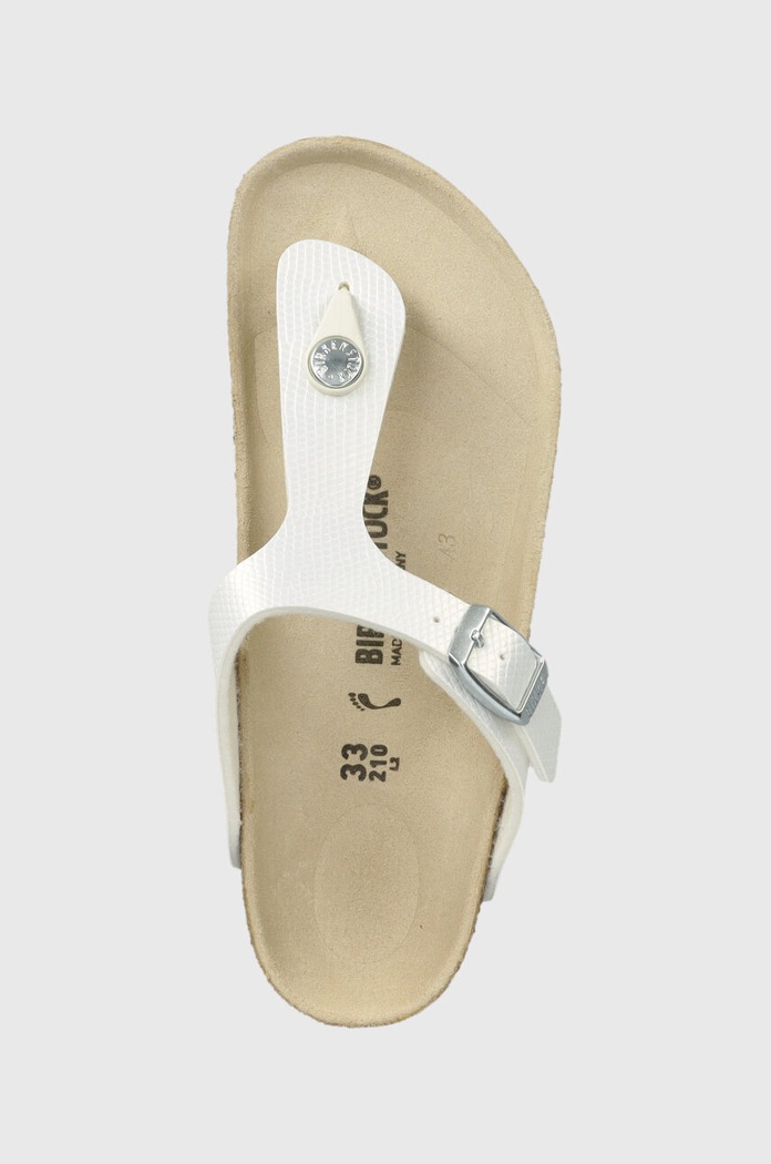 Παιδικές σαγιονάρες Birkenstock Gizeh K BF Shiny Lizard λευκό 1027260.24.35