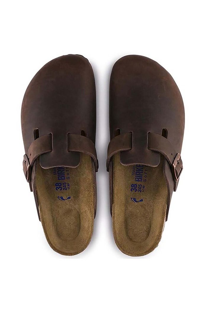Kožené pantofle Birkenstock Boston SFB 159711 hnědá