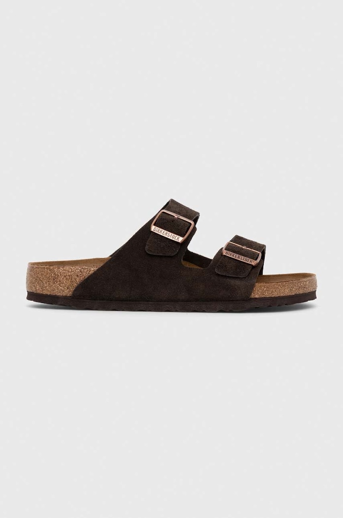 Semišové pantofle Birkenstock Arizona hnědá 1027077
