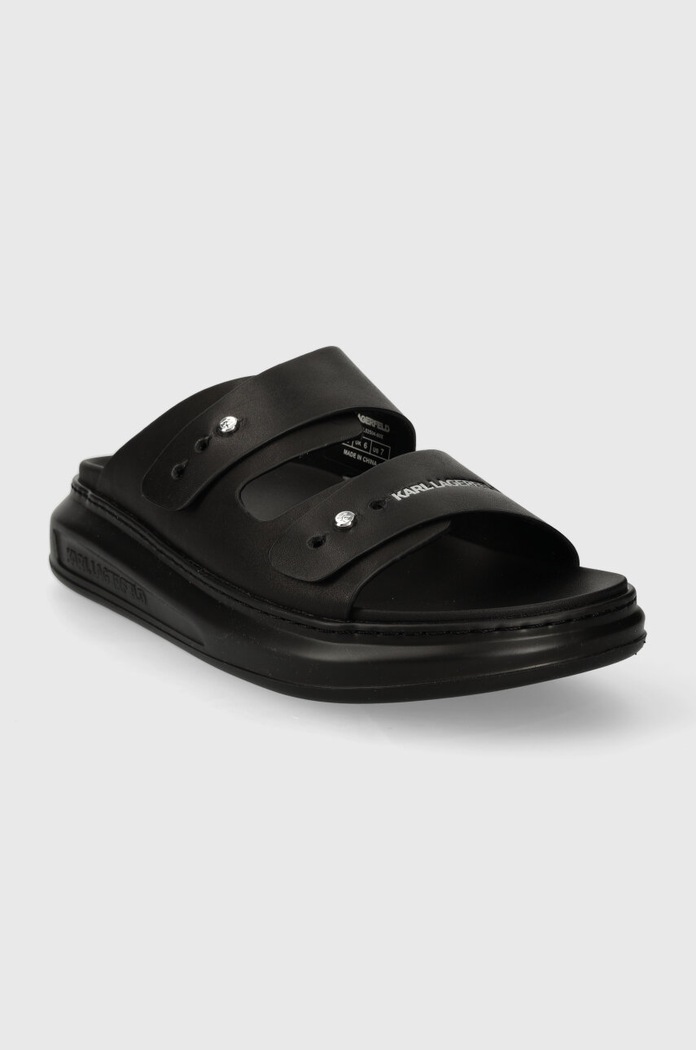Παπούτσια Δερμάτινες παντόφλες Karl Lagerfeld KAPRI MENS KL52504.00X μαύρο