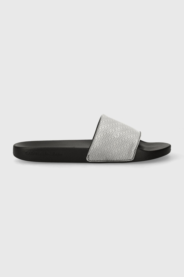 Calvin Klein Jeans klapki SLIDE LENTICULAR YM0YM00953 srebrny SS24