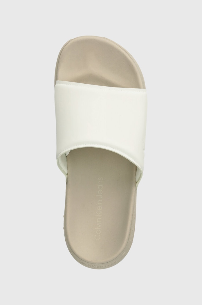 Calvin Klein Jeans papucs CHUNKY COMF SLIDE MINIMAL RAW bézs YM0YM00956