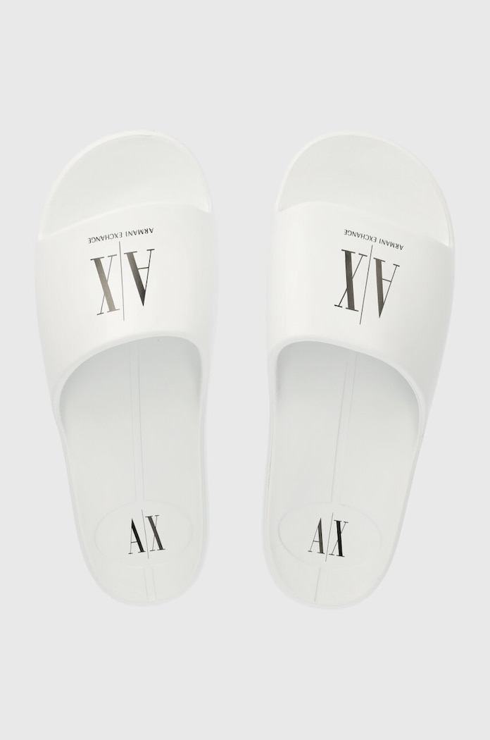 Pantofle Armani Exchange bílá XUP012.XV675.K488