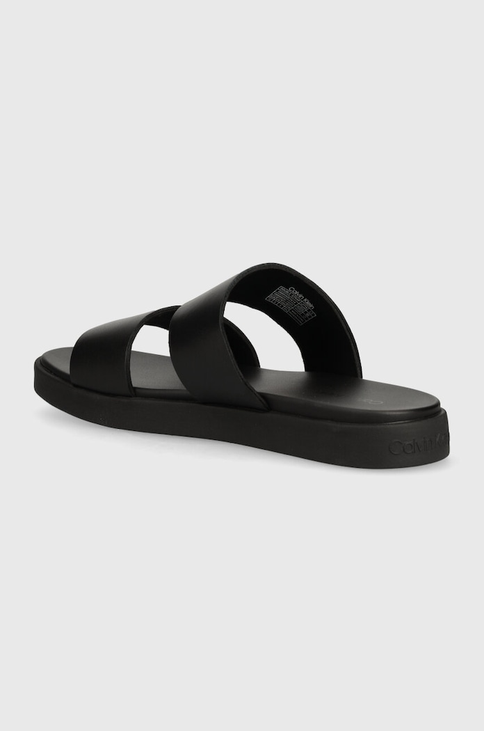 Boty Kožené pantofle Calvin Klein DOUBLE STRAP HM0HM01414 černá
